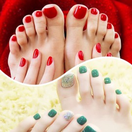 SILPECWEE 20 Sheets Toenail Sticker Wraps - Solid Color Gel Nail Strips for Women\'s Manicure - Self-Adhesive Nail Polish Art Sticks - 1pc File Included