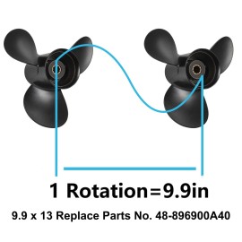 Qiclear 9.9 x 13 Pitch 48-896900A40 10 Spline Tooth Upgrade OEM Aluminum Boat Outboard Moto Propeller for Mercury Engines 25-30HP/ Tohatsu Nissan 3R0B645270 9 7/8x13 3 Gearcase,Rh