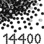 Beadsland Flatback Rhinestones Bulk,14400pcs Black Rhinestones for Nails Crafts Clothes DIY Decoration, Jet Black, SS16, 3.8-4.0mm