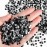 Beadsland Flatback Rhinestones Bulk,14400pcs Black Rhinestones for Nails Crafts Clothes DIY Decoration, Jet Black, SS16, 3.8-4.0mm