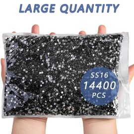 Beadsland Flatback Rhinestones Bulk,14400pcs Black Rhinestones for Nails Crafts Clothes DIY Decoration, Jet Black, SS16, 3.8-4.0mm Beadsland Flatback Rhinestones Bulk,14400pcs Black Rhinestones for Nails Crafts Clothes DIY Decoration, Jet Black, SS16, 3.8-4.0mm