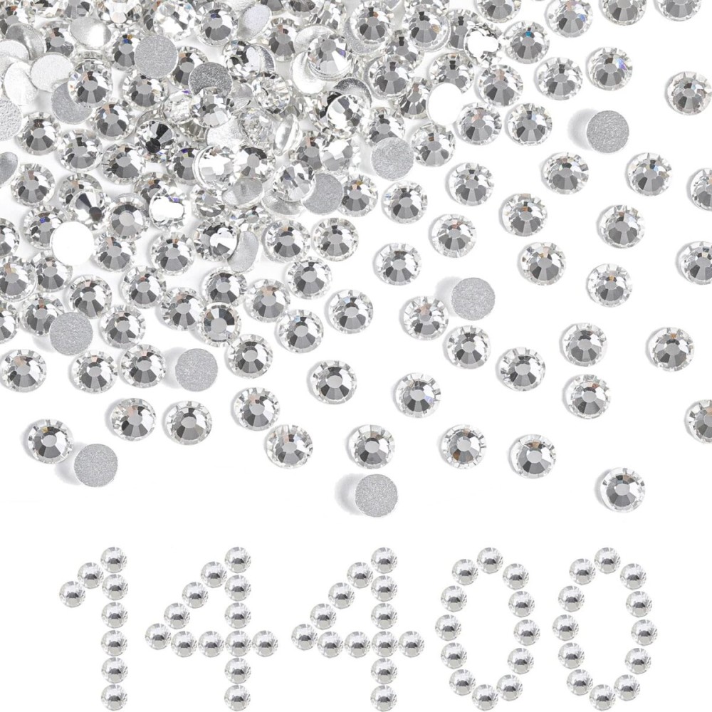 Beadsland Flatback Rhinestones Bulk,14400PCS White Rhinestones for Nails Crafts Clothes DIY Decoration, Crystal, SS20, 4.6-4.8mm Beadsland Flatback Rhinestones Bulk,14400PCS White Rhinestones for Nails Crafts Clothes DIY Decoration, Crystal, SS20, 4.6-4.8mm