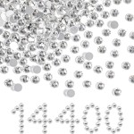Beadsland Flatback Rhinestones Bulk,14400PCS White Rhinestones for Nails Crafts Clothes DIY Decoration, Crystal, SS20, 4.6-4.8mm
