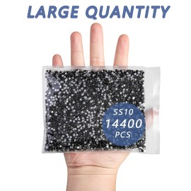 Beadsland Flatback Rhinestones Bulk,14400pcs Black Rhinestones for Nails Crafts Clothes DIY Decoration, Jet Black, SS10, 2.7-2.9mm Beadsland Flatback Rhinestones Bulk,14400pcs Black Rhinestones for Nails Crafts Clothes DIY Decoration, Jet Black, SS10, 2.7-2.9mm