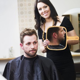 YEAKE Hand Mirror,Extra Large Natural Bamboo Handheld Mirror with Handle, Single-Sided Portable Travel Vanity Mirror for Men & Women,8.9 W x 12.4 L