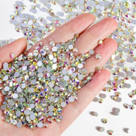 Beadsland Flatback Rhinestones Bulk,14400pcs AB Crystal Rhinestones for Nails Crafts Clothes DIY Decoration, Crystal AB, SS10, 2.7-2.9mm