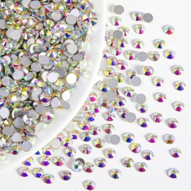 Beadsland Flatback Rhinestones Bulk,14400pcs AB Crystal Rhinestones for Nails Crafts Clothes DIY Decoration, Crystal AB, SS10, 2.7-2.9mm