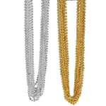 HAPPY DEALS ~ Mardi Gras Beads Gold Silver | 33 inch | 7 mm | Necklaces | 24 Pack