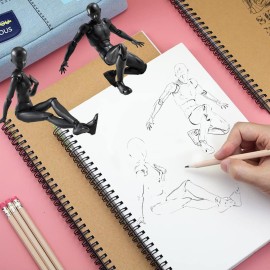 gnallang Action Figures PVC Model (Black Color) with Box Drawing Figure Models for Artists(Female+Male)