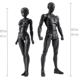 gnallang Action Figures PVC Model (Black Color) with Box Drawing Figure Models for Artists(Female+Male)