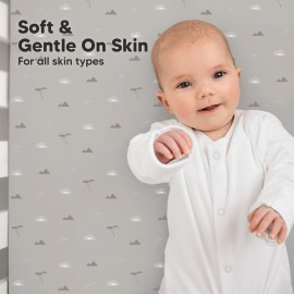 KeaBabies 2-Pack Organic Crib Sheets for Boys, Girls - 52x28 Fitted Crib Mattress Sheet Neutral, Breathable Jersey Cotton Cover for Baby Bed, Toddler Mattress, Soft & Cute Prints (Savannah)