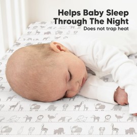 KeaBabies 2-Pack Organic Crib Sheets for Boys, Girls - 52x28 Fitted Crib Mattress Sheet Neutral, Breathable Jersey Cotton Cover for Baby Bed, Toddler Mattress, Soft & Cute Prints (Savannah)