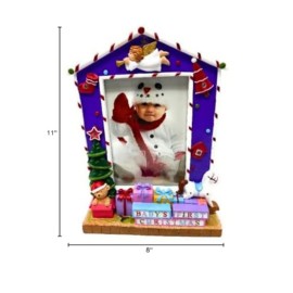 3MAZINGS Babys First Christmas Picture Frame 5x7 Baby Photo Frames Babies Newborn Infant 1st Year Light Up Pictures Xmas Holiday LED Lighted Photos