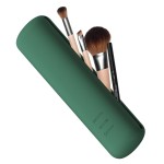 FVION Travel Makeup Brush Holder, Silicone Brush Holder Travel Case, Make Up Brush Pouch with Magnetic Closure, Makeup Brush Covers - Green