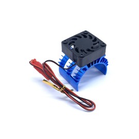 KingVal Replacement Aluminum Heatsink with Cooling Fan Rapid Cooling Compatible with 1/10 RC Car 540 3650 3660 3670 3674 Size Motor (Blue)