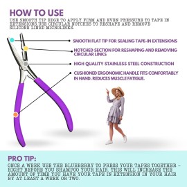 Big Kizzy Blueberry Tape Hair Extension Sealing Tool - Pressing Tool for Human Hair Extensions to Extend Wear Time