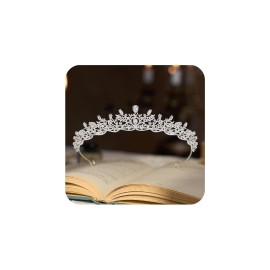 SWEETV Silver Tiara Crown for Women,Princess Tiaras for Girls,Crystal Retro Hair Accessories for Wedding Birthday Prom Pageant Quinceanera