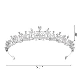 SWEETV Silver Tiara Crown for Women,Princess Tiaras for Girls,Crystal Retro Hair Accessories for Wedding Birthday Prom Pageant Quinceanera
