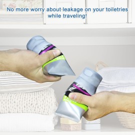 16 Pack Silicone Bottle Covers Travel Essentials for Women Men, Cruise Ship Essentials 2025, Travel Size Toiletries, Luggage Accessories, Elastic Sleeves Leak Proofing