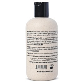 Rhino Wax - Baseball Glove Oil 8 oz - Softens and Hydrates Leather Fibers - Improves Ball Gloves Flexibility and Performance - Break in Mitts Fast - Natural Ingredients - Proudly Made in The USA