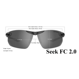 Tifosi Optics Seek FC 2.0 Sunglasses (Gloss Black, Smoke Bright Blue)
