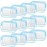 TISRATOK 12 PCS Clear Makeup Bag for Women with Zipper, TSA Approved Toiletry Pouch, Cosmetic Bag Bulk for Travel Organizer Essentials - Blue,Medium
