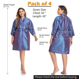 PERFEHAIR Salon Client Gown Cape, Pack of 4, Hairdressing Gown Smock Robes for Hair Stylist to Hair Cutting, Hair Coloring, Makeup-Purple