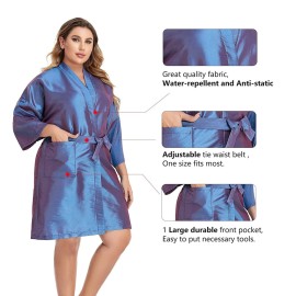 PERFEHAIR Salon Client Gown Cape, Pack of 4, Hairdressing Gown Smock Robes for Hair Stylist to Hair Cutting, Hair Coloring, Makeup-Purple