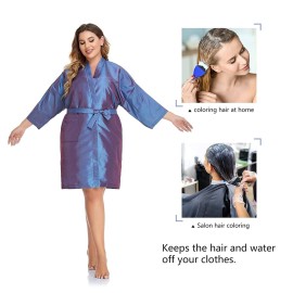 PERFEHAIR Salon Client Gown Cape, Pack of 4, Hairdressing Gown Smock Robes for Hair Stylist to Hair Cutting, Hair Coloring, Makeup-Purple