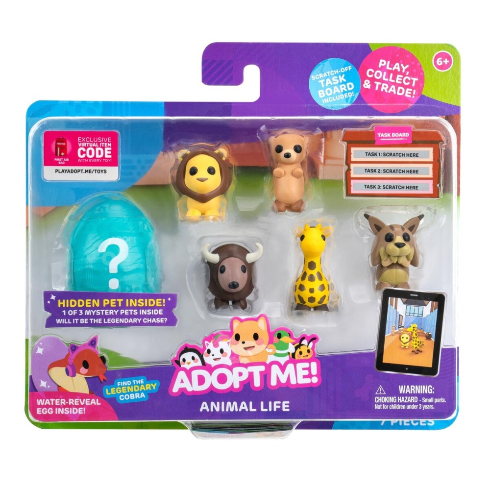 Adopt Me! Pets Multipack Animal Life - Hidden Pet - Top Online Game, Exclusive Virtual Item Code Included - Fun Collectible Toys for Kids