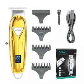 VGR Hair Clipper Professional Hair Trimmer Cordless Hair Cutting Machine Rechargeable Barber LED Display Clipper for Men V-652
