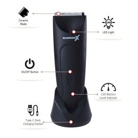 WarriorX Hair Trimmer - Ceramic Blade, Waterproof, Type-C USB Rechargeable Hair Trimmer with Docking Station for Men Hair Grooming WarriorX Hair Trimmer - Ceramic Blade, Waterproof, Type-C USB Rechargeable Hair Trimmer with Docking Station for Men Hair Grooming
