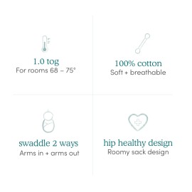 aden + anais Essentials Easy Swaddle Wrap Quick Change with Bottom Zipper, Snug Cotton Knit Baby Wrap Swaddle Blanket for Newborns, TOG 1.0, 3-Pack, Harry Potter, 0-3 Months, Small/Medium