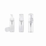60ml 2oz Empty Refillable Clear Foam Dispenser Bottles Pump, Mini Travel Liquid Foaming Packaging Bottles Container for Cosmetic Makeup, Kitchen, Shampoo, Bathroom (3 Pack)