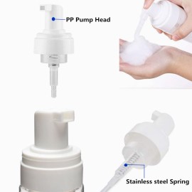 60ml 2oz Empty Refillable Clear Foam Dispenser Bottles Pump, Mini Travel Liquid Foaming Packaging Bottles Container for Cosmetic Makeup, Kitchen, Shampoo, Bathroom (3 Pack)