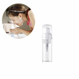 60ml 2oz Empty Refillable Clear Foam Dispenser Bottles Pump, Mini Travel Liquid Foaming Packaging Bottles Container for Cosmetic Makeup, Kitchen, Shampoo, Bathroom (3 Pack)