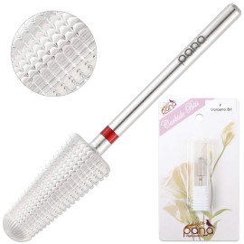 PANA 1-Way Volcano Carbide Bit 3/32 Shank Size - (Silver, Fine Grit) - Fast remove Acrylic or Hard Gel Nail Drill Bit for Manicure Pedicure Salon Professional or Beginner