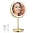 AMZNEVO Rechargeable 8\'\' Lighted Makeup Mirror, 1X 10X Magnifying Vanity Mirror with 3 Color LED Lights, Touch Sensor Adjust Brightness Double-Sided Cosmetic Mirror, Gold Finish