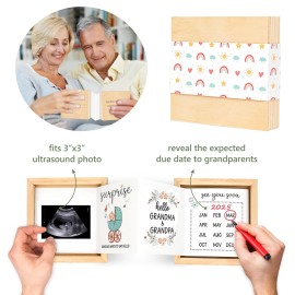 Blinking Stars Pregnancy Announcement for Grandparents, Baby Announcement Ideas- Baby Sonogram Picture Keepsake Wooden Box- Pregnancy Reveal To Parents, First Time Grandparents Surprise Gifts