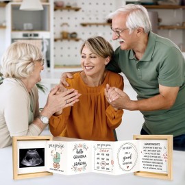 Blinking Stars Pregnancy Announcement for Grandparents, Baby Announcement Ideas- Baby Sonogram Picture Keepsake Wooden Box- Pregnancy Reveal To Parents, First Time Grandparents Surprise Gifts