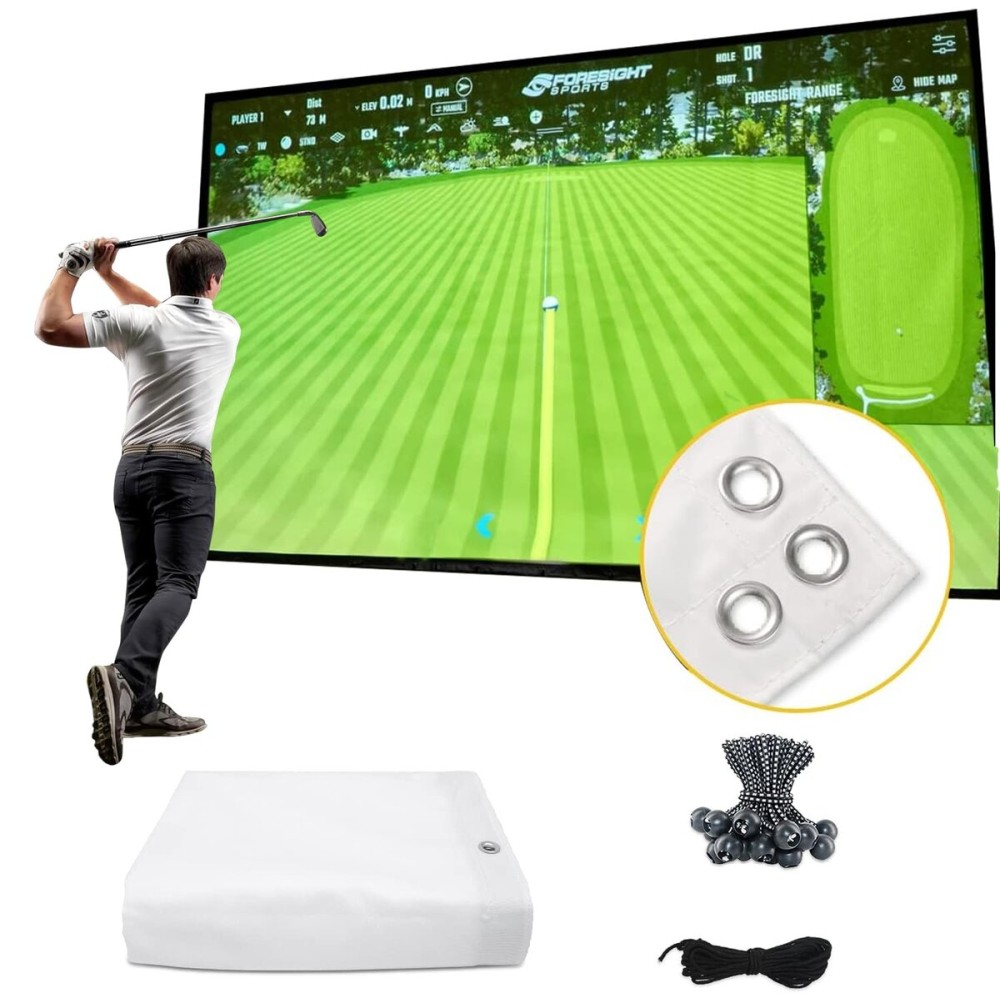 amazgolf Golf Simulator Impact Screen118 * 78 98 * 98 118 * 118 118 * 138 for Golf Training, Indoor Golf Simulators, Washable Golf Impact Screen for Golf Practice (118 * 78inch)