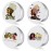 Fumete 4 Pcs African Women Compact Travel Makeup Pocket Mirror for Purse Mini Compact Small Double Sided Folding Mirror Portable Pocket for Women Girls
