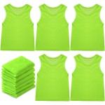 Sintege 12 Pcs Soccer Pinnies Pennies Jersey Scrimmage Vest Sports Practice Jersey Mesh Basketball Vest for Youth Adult Kids (Small,Green)