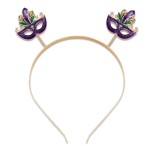 NVENF Mardi Gras Headband Rhinestone Fleur De Lis Hairband Carnival Letter Mask Hair Hoop Costume Party Hair Accessory (Mardi Gras 2)