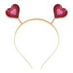 boderier Glitter Heart Headband Valentines Day Costume Party Head Bopper Hair Barrette Hair Accessory for Women Girls Multi Color