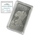 Molybdenum Metal Bar w/COA - 1 Troy Ounce Molybdenum Metal .999 Pure Bullion Bar with Walking Liberty Design Paperweight and Certificate of Authenticity
