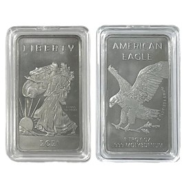 Molybdenum Metal Bar w/COA - 1 Troy Ounce Molybdenum Metal .999 Pure Bullion Bar with Walking Liberty Design Paperweight and Certificate of Authenticity