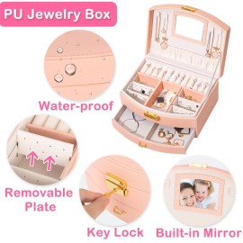 ONECOCOA Hair Accessories Set for Girls: Jewelry Box, Hair Clips, Barrettes, Ties, Bows - Teen Girl Gift for Ages 4-12 (Pink) ONECOCOA Hair Accessories Set for Girls: Jewelry Box, Hair Clips, Barrettes, Ties, Bows - Teen Girl Gift for Ages 4-12 (Pink)