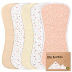 Organic Burp Cloths Baby Boy & Girl - 5-Pack Super Absorbent Cotton Burping Cloths for Babies, Soft & Plush Newborn Spit Up Rags, Infant Towels for Milk Spit Up, Unisex, Large 21 x 10 (Butterflies)