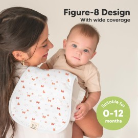 Organic Burp Cloths Baby Boy & Girl - 5-Pack Super Absorbent Cotton Burping Cloths for Babies, Soft & Plush Newborn Spit Up Rags, Infant Towels for Milk Spit Up, Unisex, Large 21 x 10 (Butterflies)